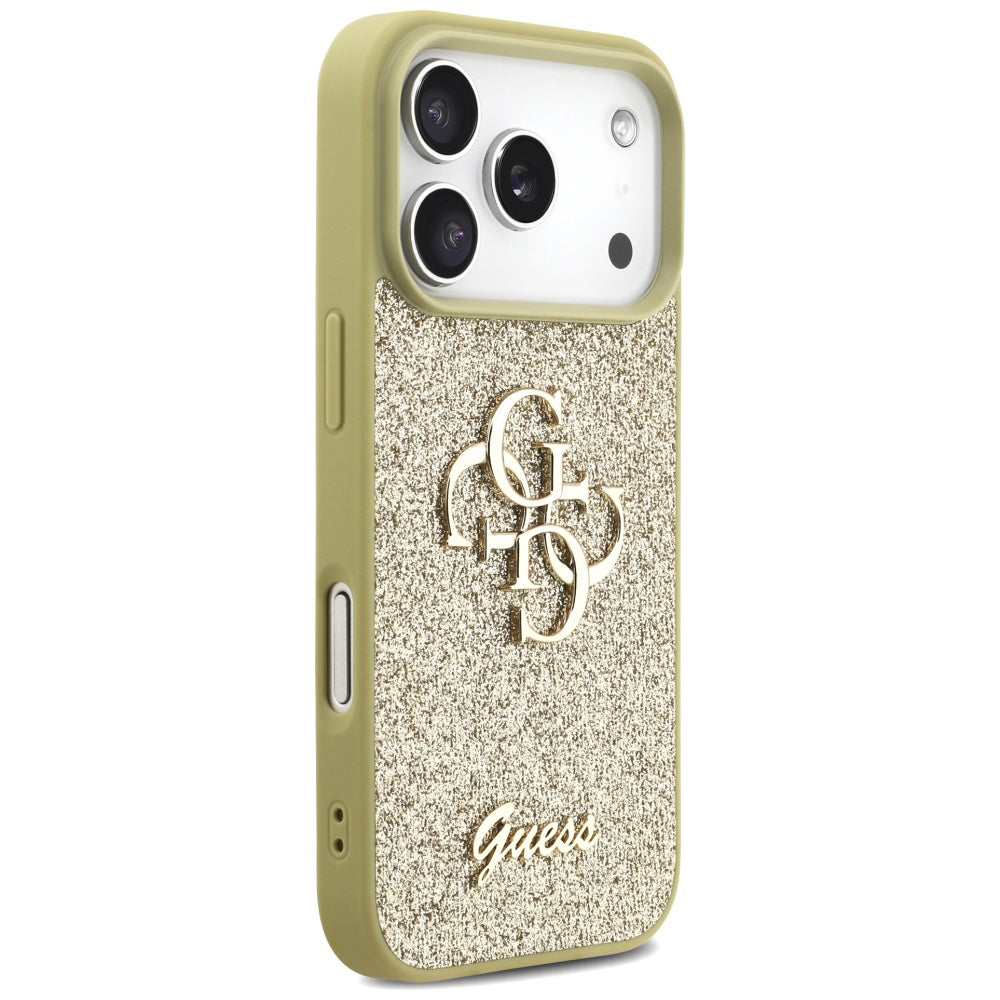 Futrola za Apple iPhone 17 Pro, Guess, Fixed Glitter Big 4G, Zlatna