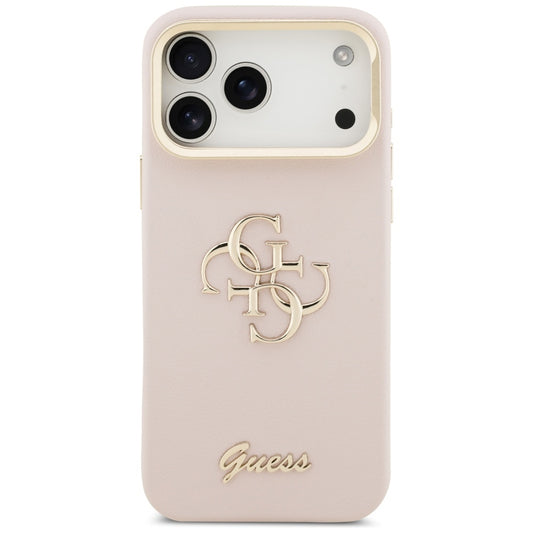 Futrola za Apple iPhone 17 Pro, Guess, Grained Big 4G Stand Camera, Roza