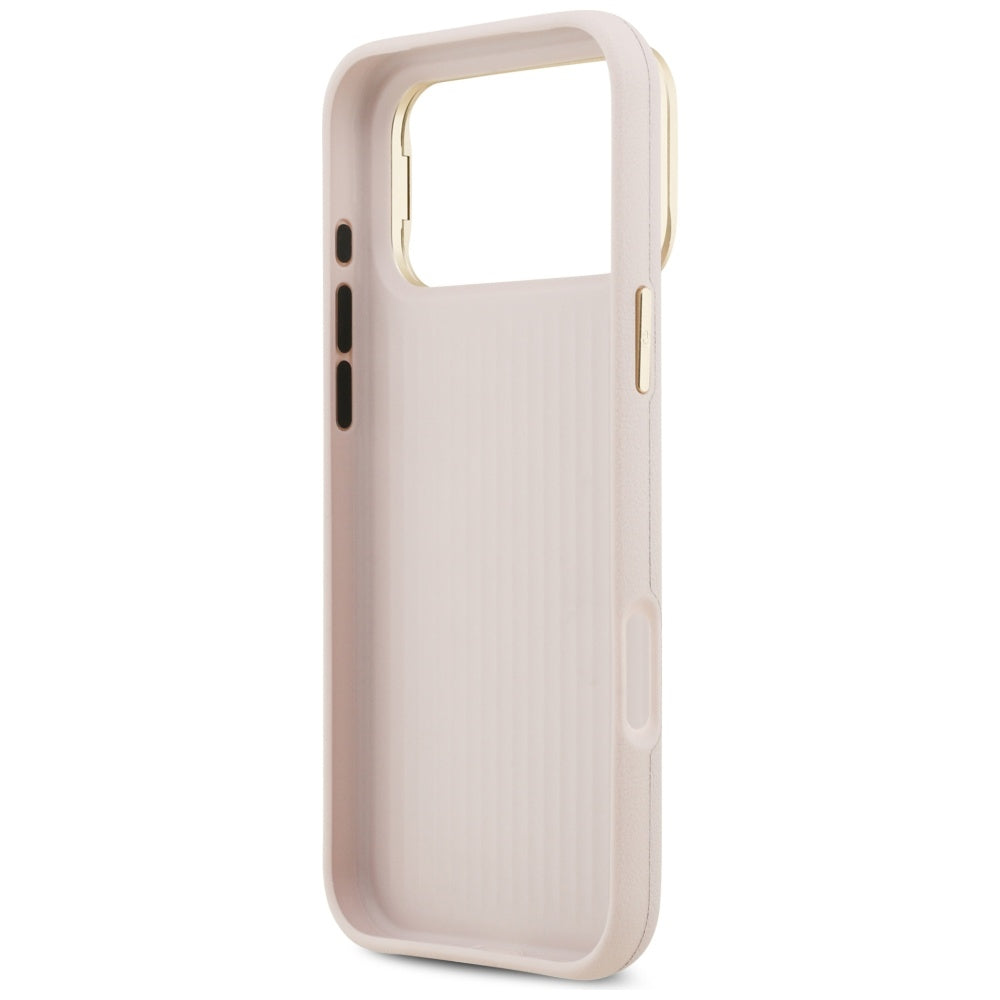 Futrola za Apple iPhone 17 Pro, Guess, Grained Big 4G Stand Camera, Roza