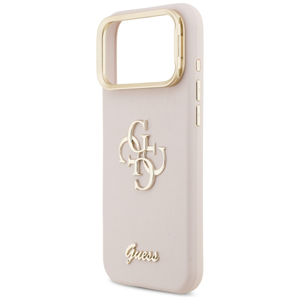 Futrola za Apple iPhone 17 Pro, Guess, Grained Big 4G Stand Camera, Roza