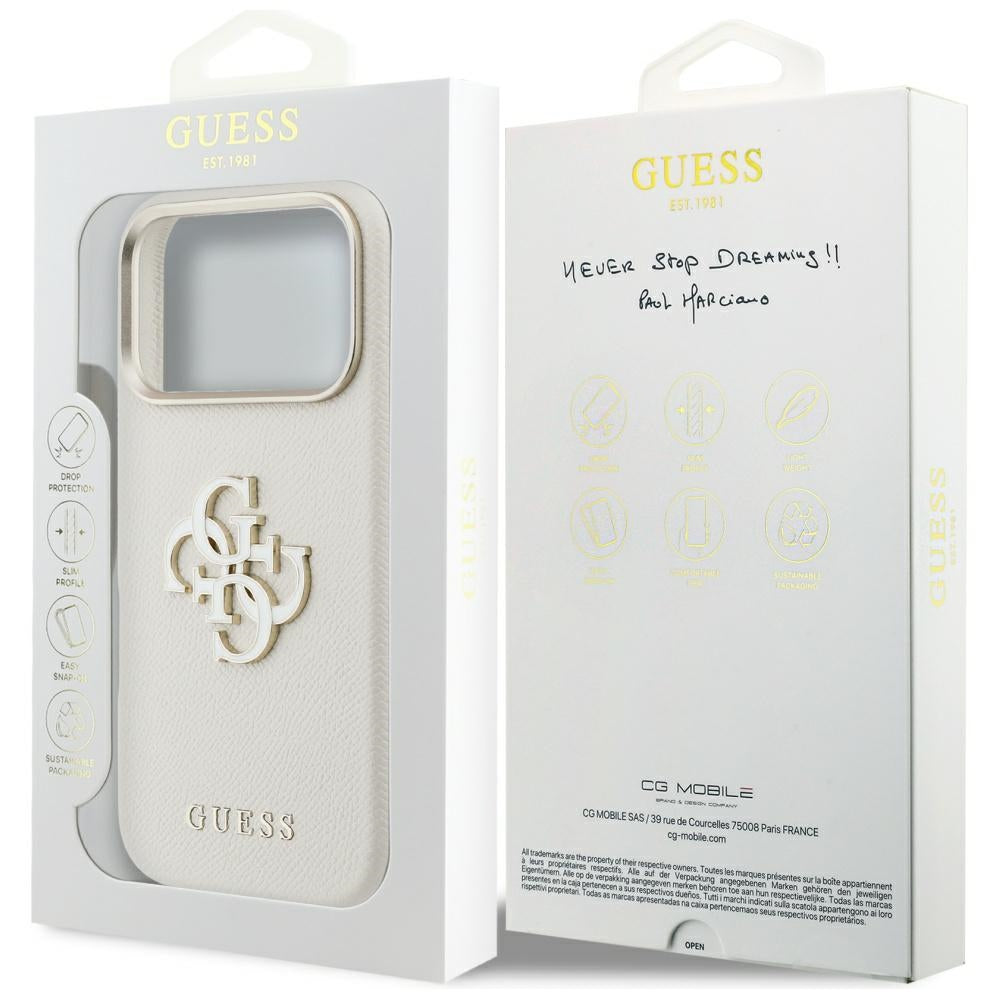 Futrola za Apple iPhone 17 Pro, Guess, Resin Logo, Bež