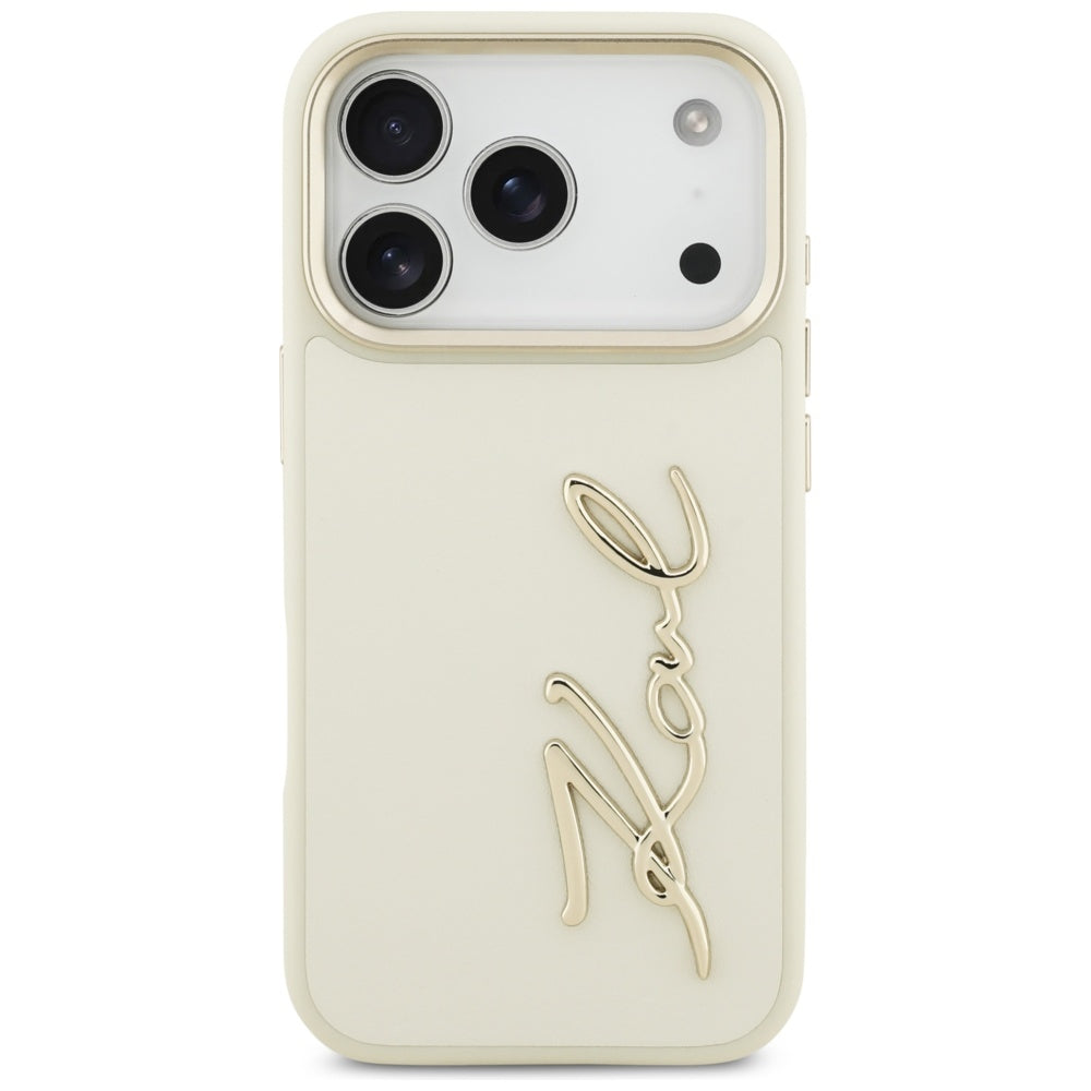 Futrola za Apple iPhone 17 Pro, Karl Lagerfeld, Script Logo, Bež