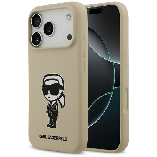 Futrola za Apple iPhone 17 Pro, Karl Lagerfeld, Sketch and Logo Karl, Smeđa