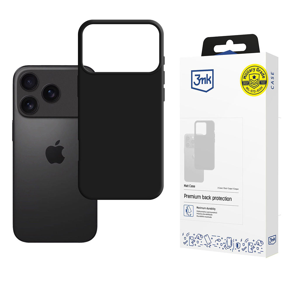Maska za Apple iPhone 17 Pro Max, 3MK, Crna Mat