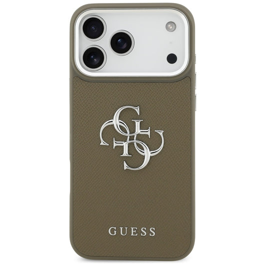 Futrola za Apple iPhone 17 Pro Max, Guess, 4G Grained Big And Classic Logo, Smeđe Srebrna