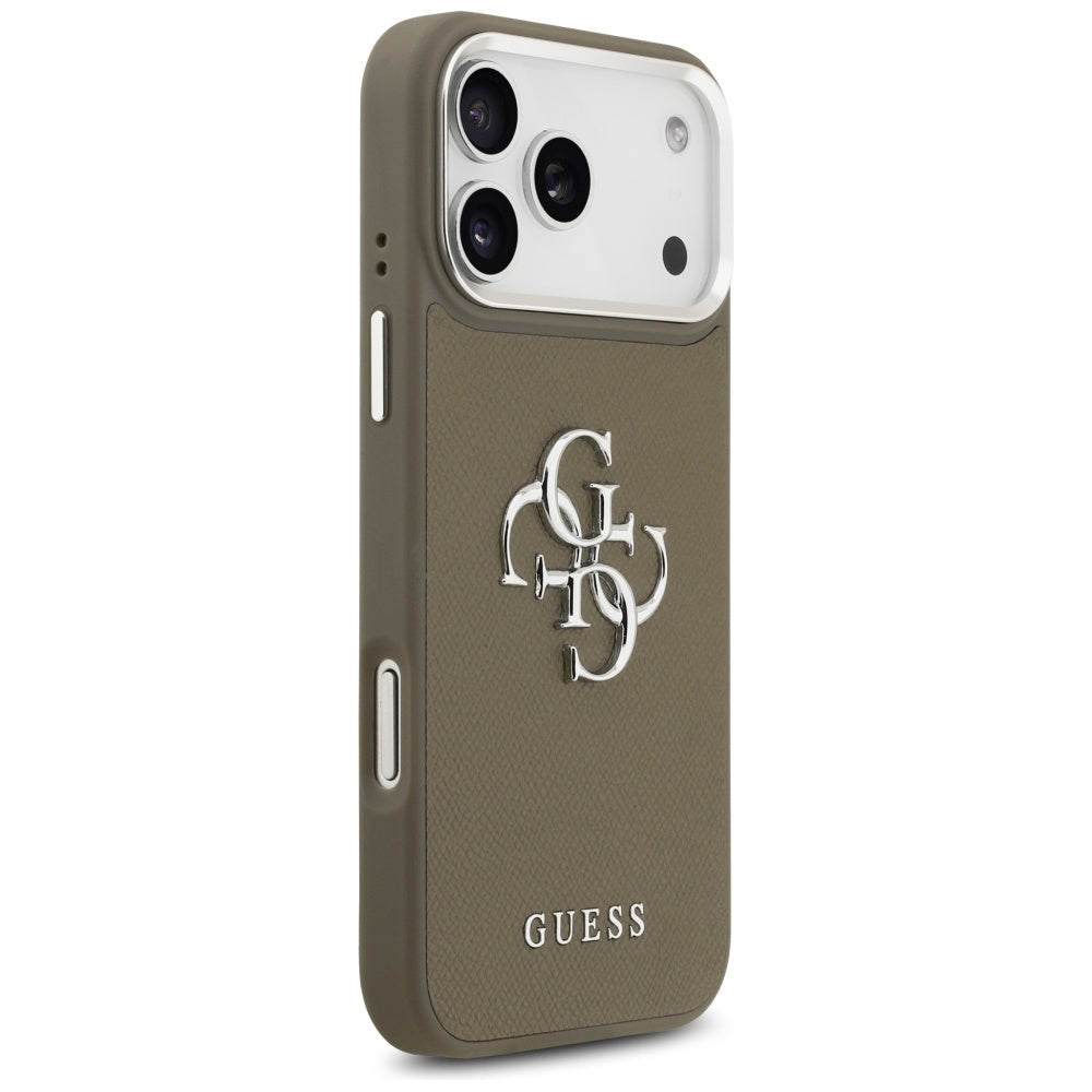 Futrola za Apple iPhone 17 Pro Max, Guess, 4G Grained Big And Classic Logo, Smeđe Srebrna