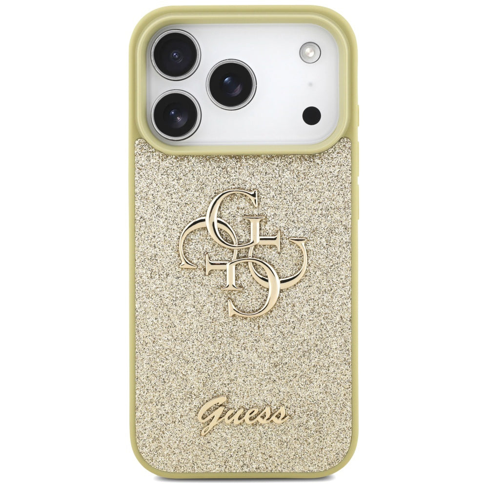 Futrola za Apple iPhone 17 Pro Max, Guess, Fixed Glitter Big 4G, Zlatna