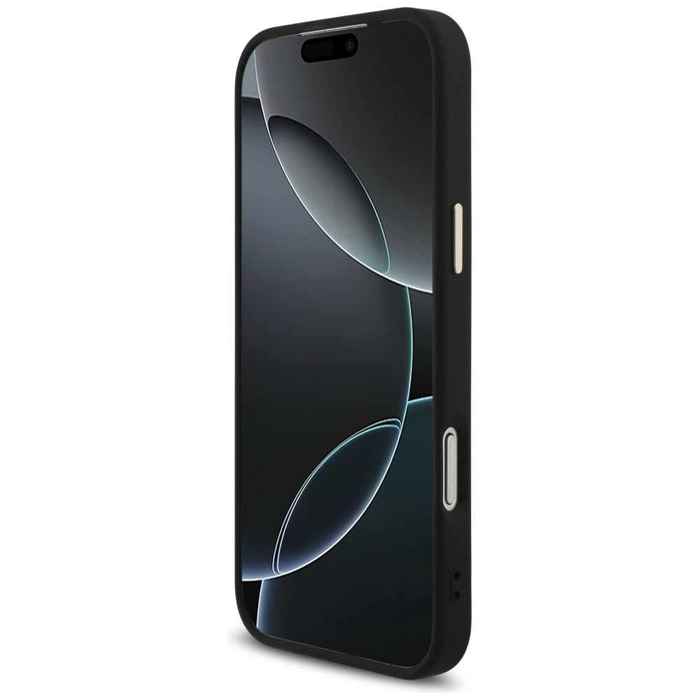 Futrola za Apple iPhone 17 Pro Max, Guess, Fixed Glitter Big 4G Metal Frame, Crna