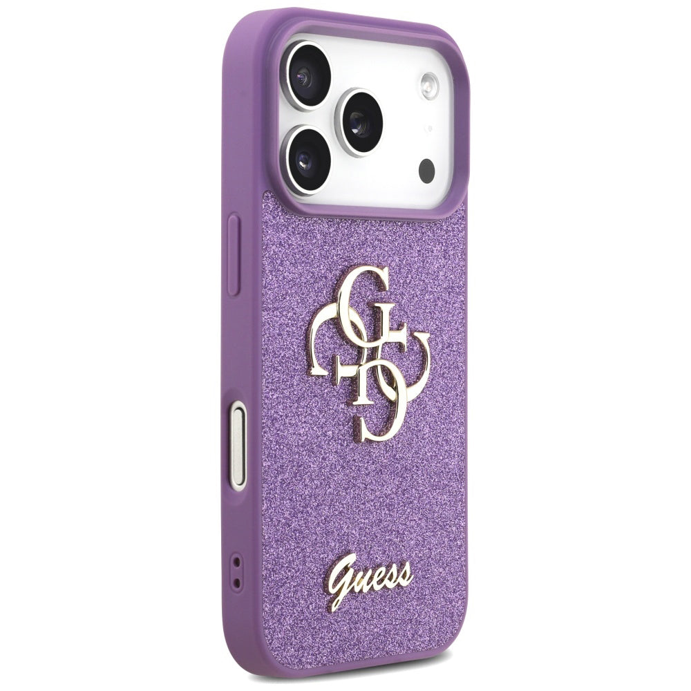 Futrola za Apple iPhone 17 Pro Max, Guess, Fixed Glitter Big 4G, Ljubičasta