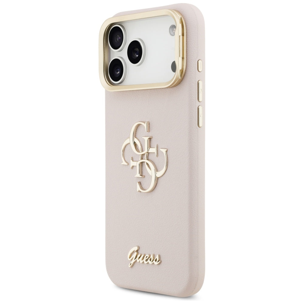 Futrola za Apple iPhone 17 Pro Max, Guess, Grained Big 4G Stand Camera, Roza