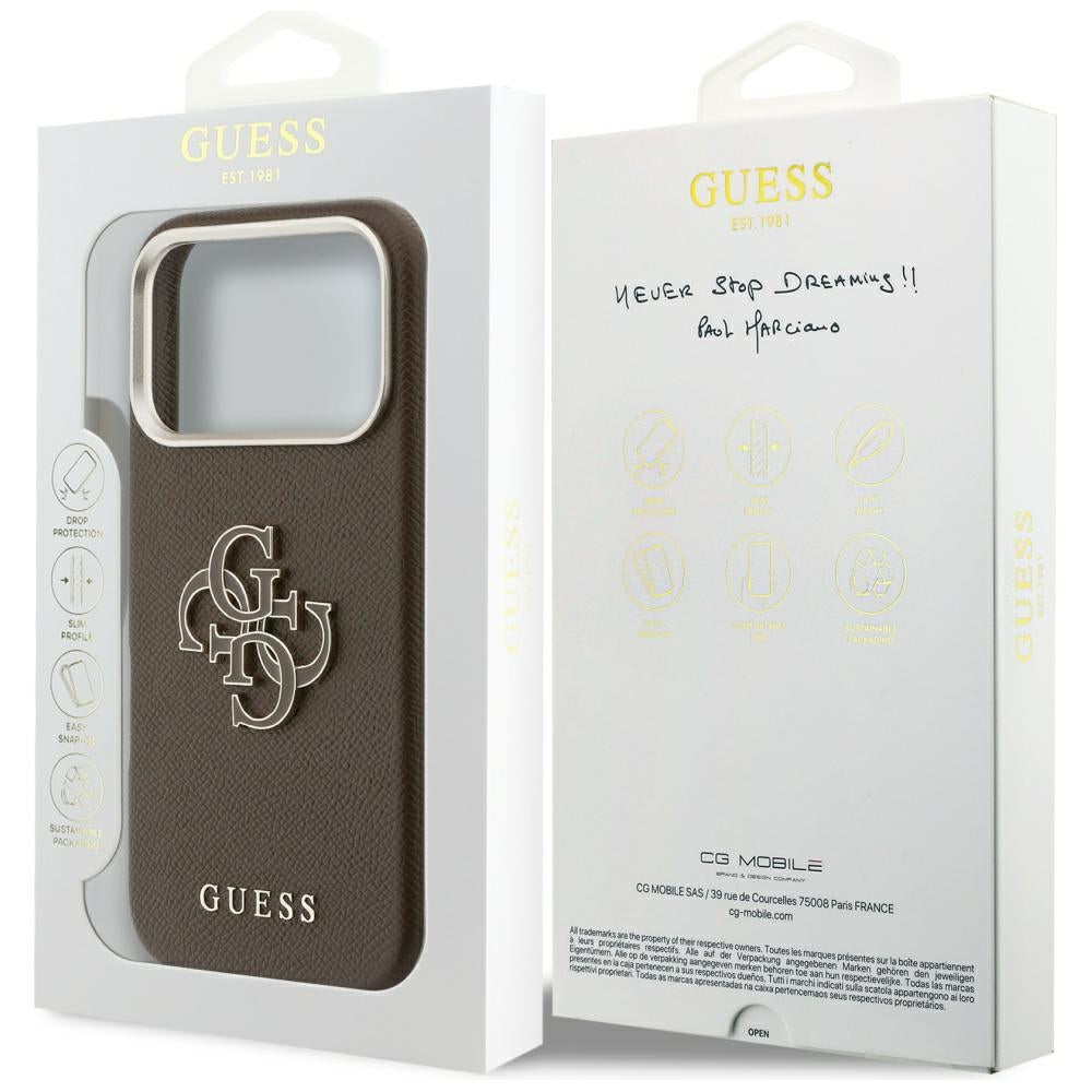 Futrola za Apple iPhone 17 Pro Max, Guess, Resin Logo, Smeđa