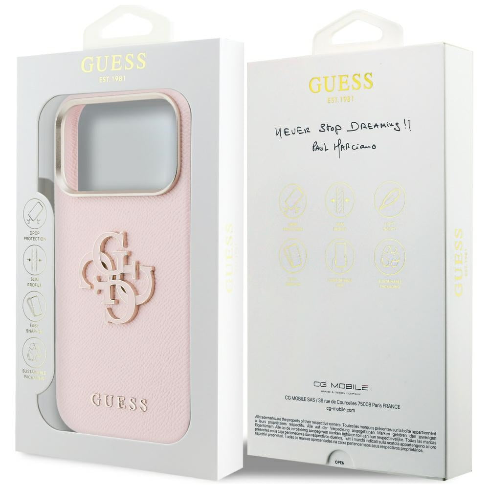 Maska za Apple iPhone 17 Pro, Guess, Resin Logo, Roza
