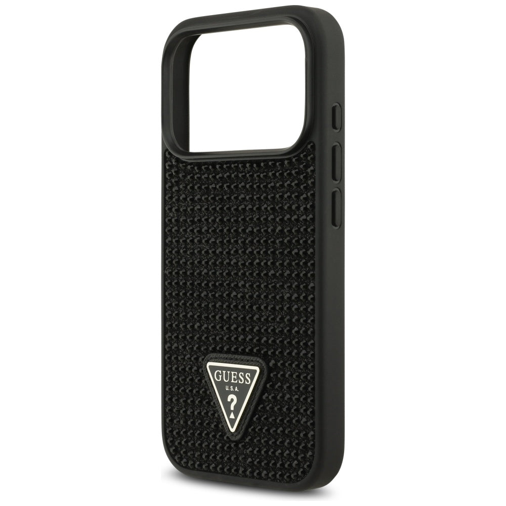 Futrola za Apple iPhone 17 Pro Max, Guess, Rhinestone Triangle Logo, Crna