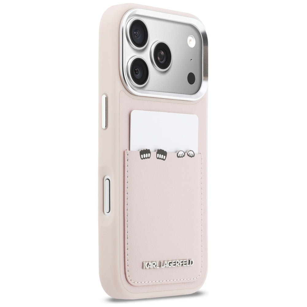 Futrola za Apple iPhone 17 Pro Max, Karl Lagerfeld, Karl & Choupette Print with Pocket, Roza