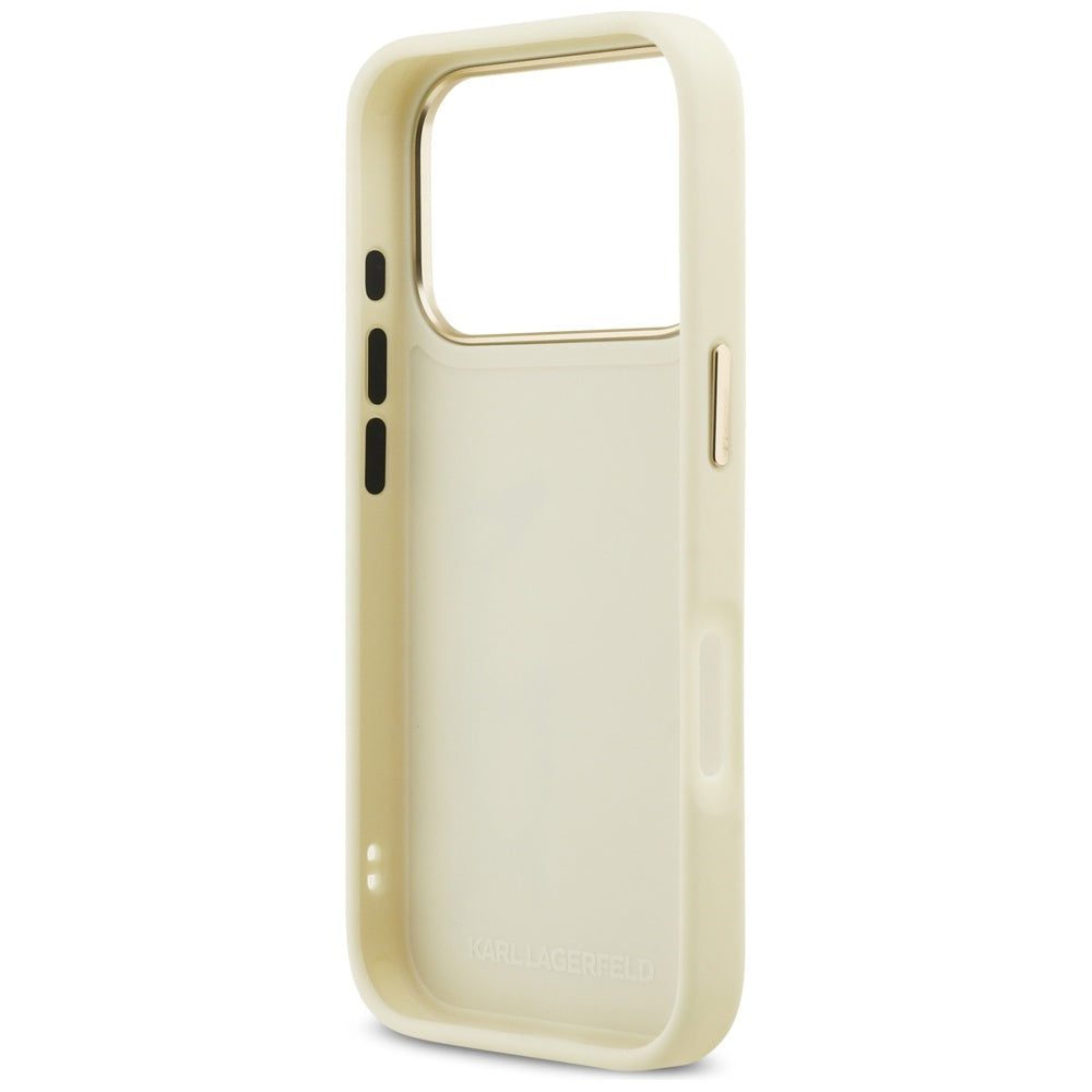Futrola za Apple iPhone 17 Pro Max, Karl Lagerfeld, Script Logo, Bež