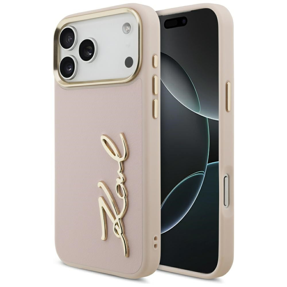 Futrola za Apple iPhone 17 Pro Max, Karl Lagerfeld, Script Logo, Roza