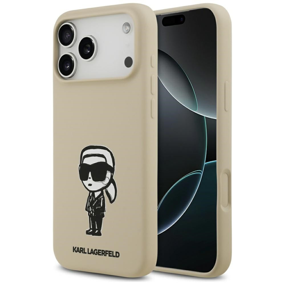 Futrola za Apple iPhone 17 Pro Max, Karl Lagerfeld, Sketch and Logo Karl, Smeđa