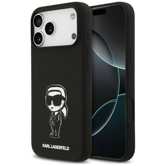 Futrola za Apple iPhone 17 Pro Max, Karl Lagerfeld, Sketch and Logo Karl, Crna