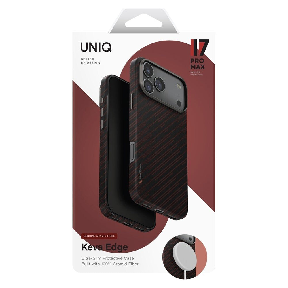 MagSafe futrola za Apple iPhone 17 Pro Max, UNIQ, Keva MagClick, Crno Crvena