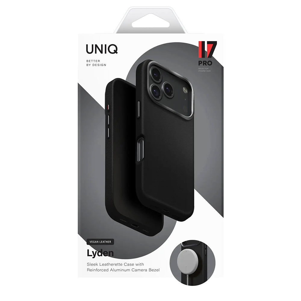 Futrola za Apple iPhone 17 Pro Max, UNIQ, Lyden Leatherette, Crna