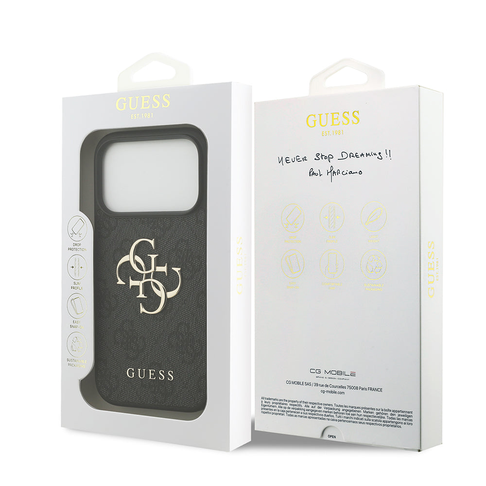 Maska za Apple iPhone 18 Pro / 17 Pro, Guess, 4G Big Logo, Crna
