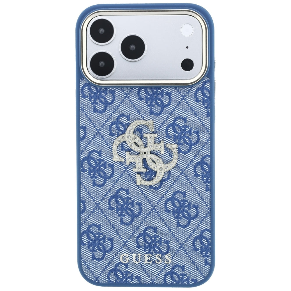 Maska za Apple iPhone 18 Pro / 17 Pro, Guess, 4G Big Strass Logo, Plava