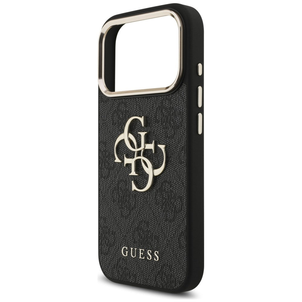 Maska za Apple iPhone 18 Pro / 17 Pro, Guess, 4G Classic Logo s remenom, Crno Zlatna