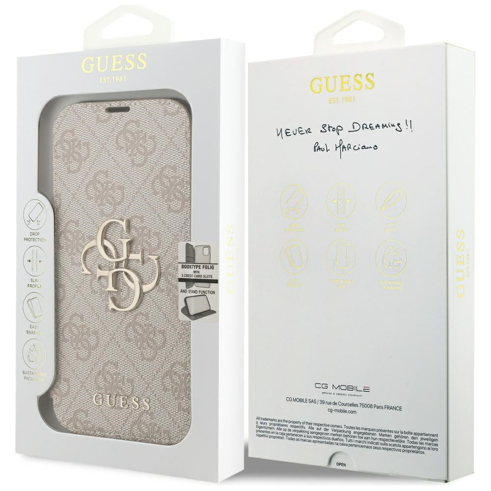 Maska za Apple iPhone 18 Pro / 17 Pro, Guess, 4G Metal Logo, Roza