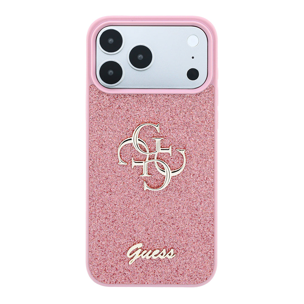 Maska za Apple iPhone 18 Pro / 17 Pro, Guess, Fixed Glitter Big 4G, Roza