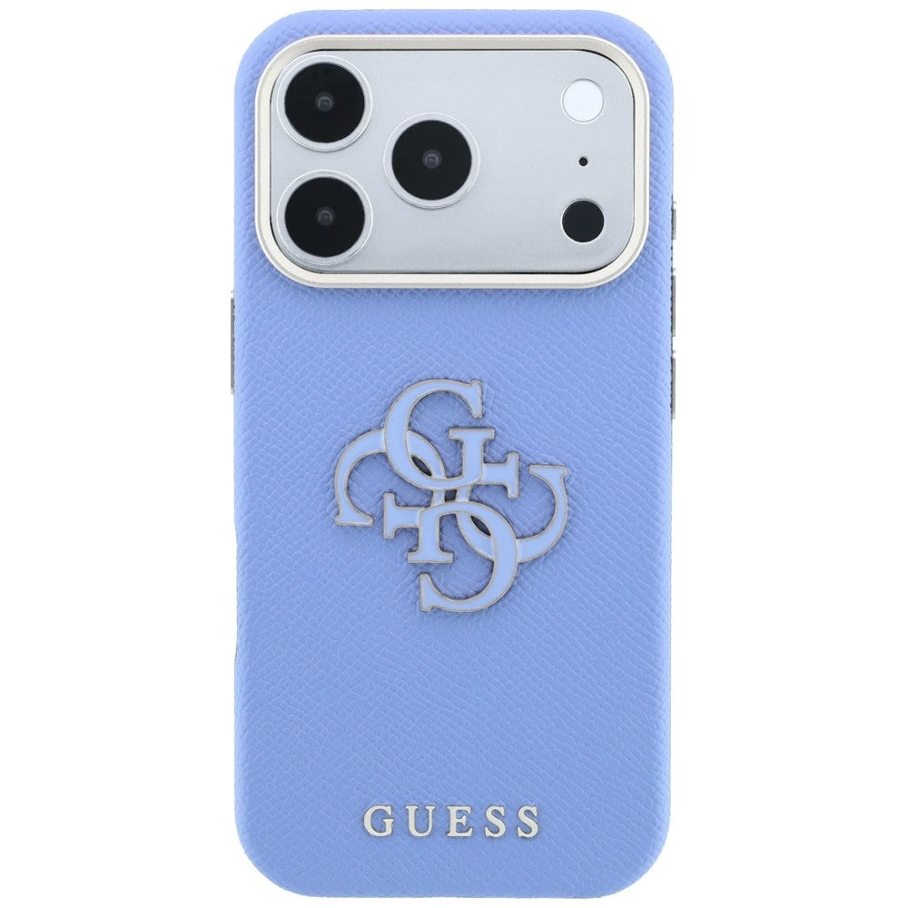 Maska za Apple iPhone 18 Pro / 17 Pro, Guess, Grained Big Resin Logo, Plava