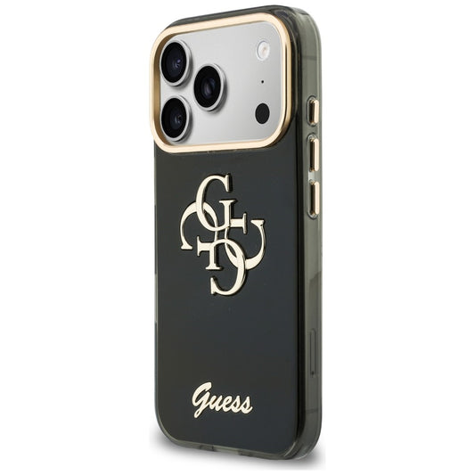 Maska za Apple iPhone 18 Pro / 17 Pro, Guess, IML 4G Metal Script, Crna
