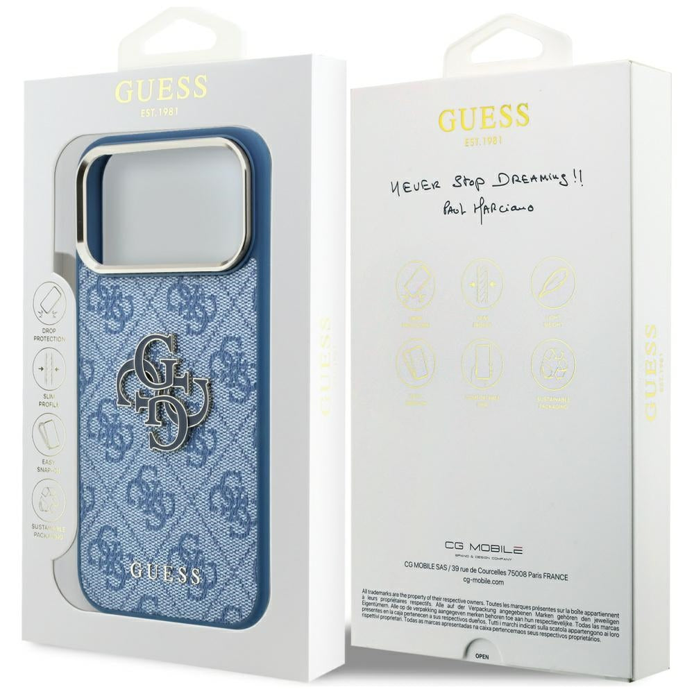 Maska za Apple iPhone 18 Pro Max / 17 Pro Max, Guess, 4G Big Resin Logo, Plava