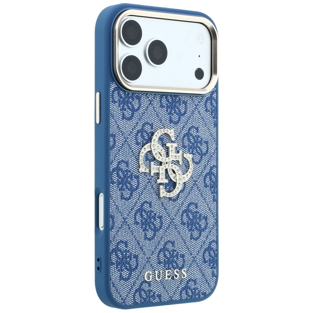 Maska za Apple iPhone 18 Pro Max / 17 Pro Max, Guess, 4G Big Strass Logo, Plava
