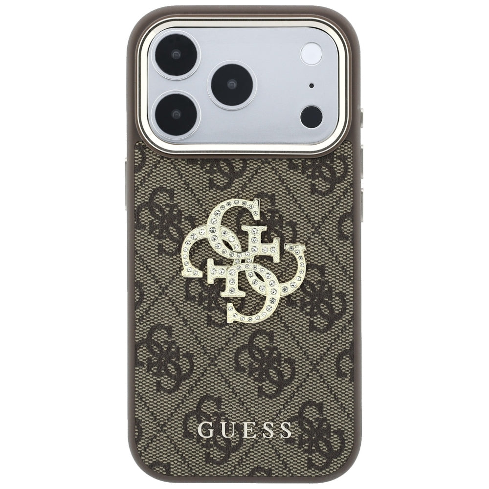 Maska za Apple iPhone 18 Pro Max / 17 Pro Max, Guess, 4G Big Strass Logo, Smeđa