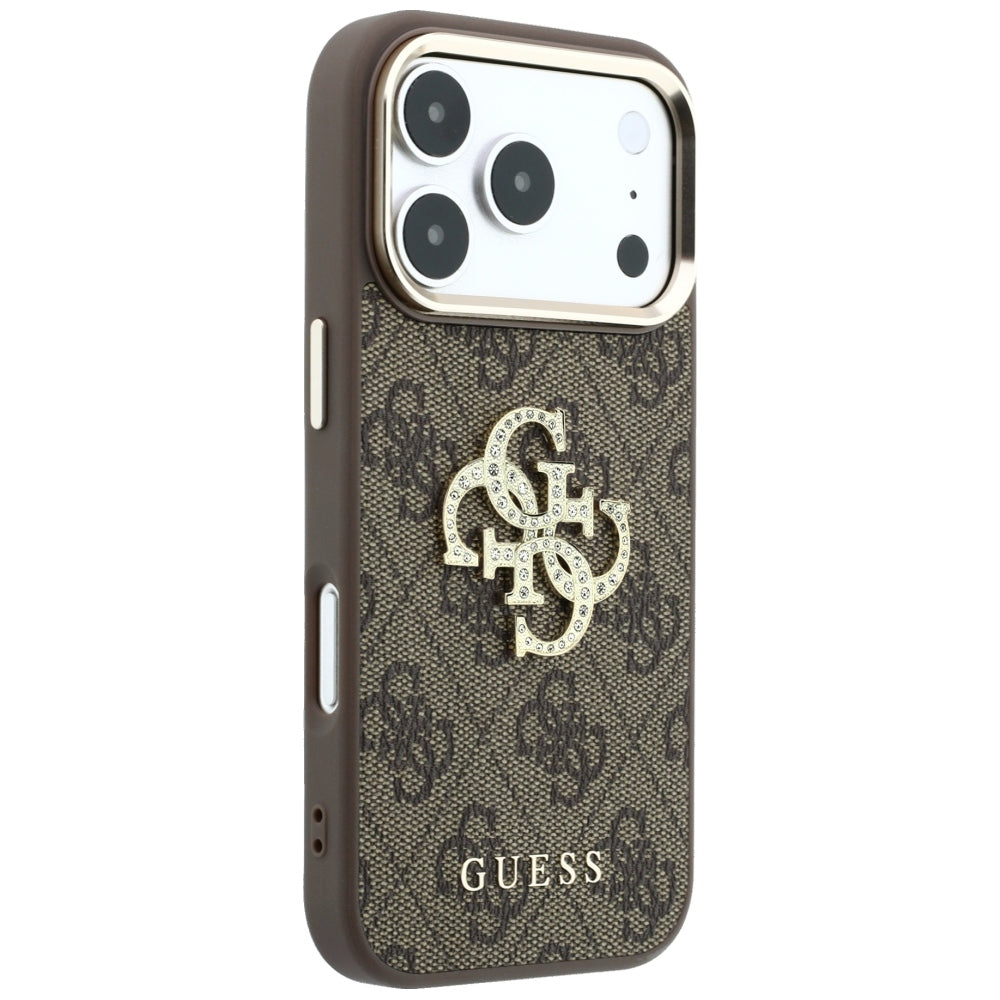 Maska za Apple iPhone 18 Pro Max / 17 Pro Max, Guess, 4G Big Strass Logo, Smeđa