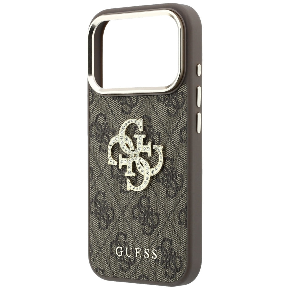 Maska za Apple iPhone 18 Pro Max / 17 Pro Max, Guess, 4G Big Strass Logo, Smeđa