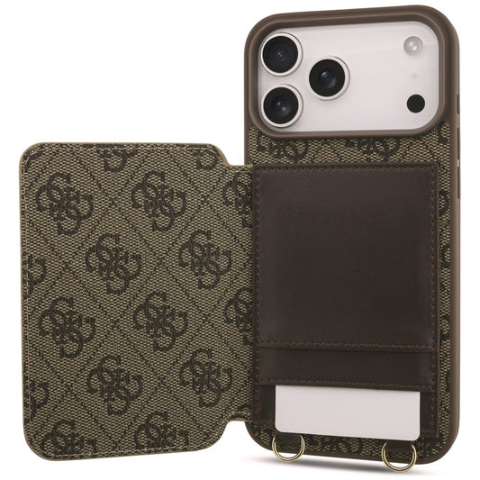 Maska za Apple iPhone 18 Pro Max / 17 Pro Max, Guess, 4G Crossbody Cardslot, smeđa
