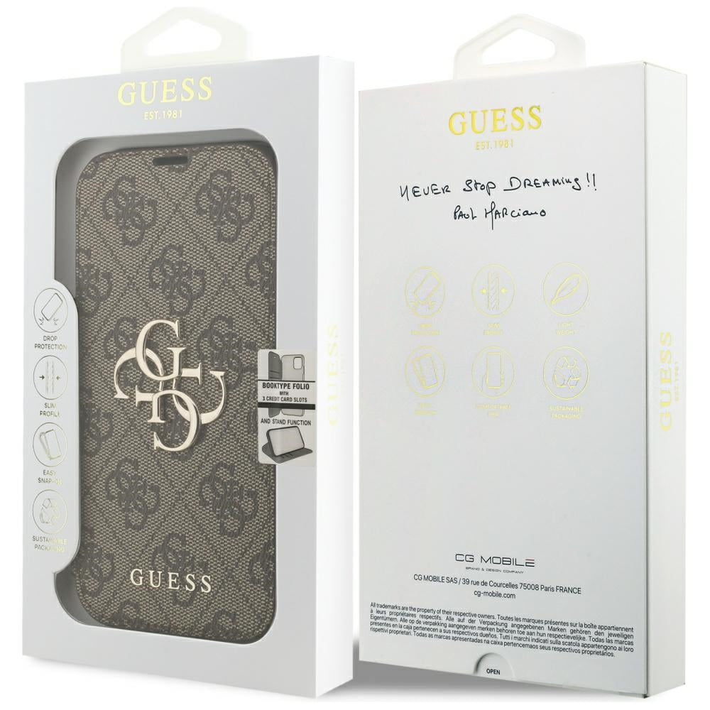 Maska za Apple iPhone 18 Pro Max / 17 Pro Max, Guess, 4G Metal Logo, Smeđa