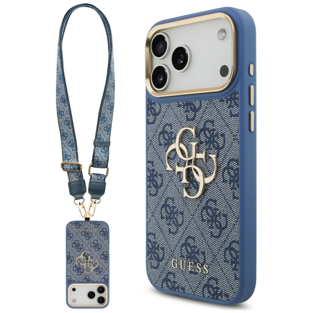 Maskica za Apple iPhone 18 Pro Max / 17 Pro Max, Guess, Big 4G Classic Logo & Big Strap Metal Buttons, plava