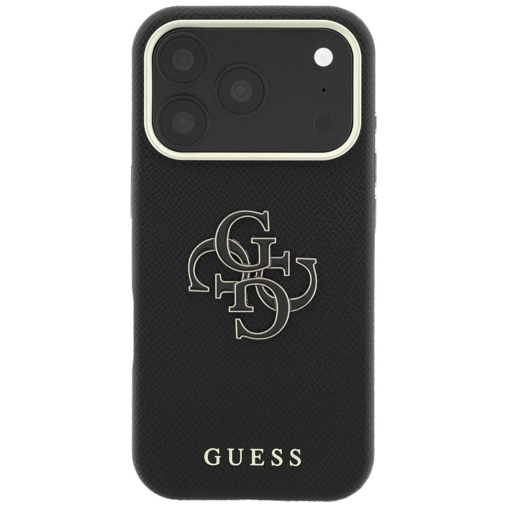 Maska za Apple iPhone 18 Pro Max / 17 Pro Max, Guess, Grained Big Resin Logo, Crna