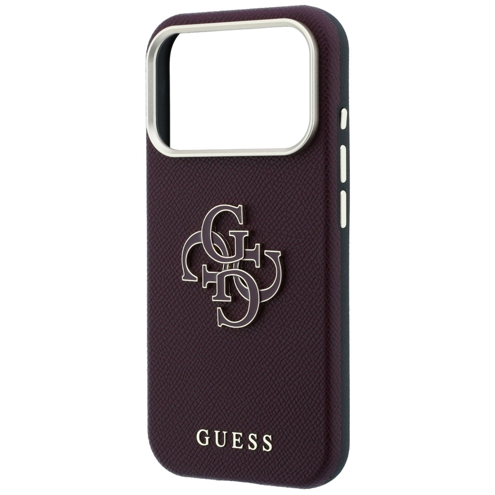 Maska za Apple iPhone 18 Pro Max / 17 Pro Max, Guess, Grained Big Resin Logo, Bordo