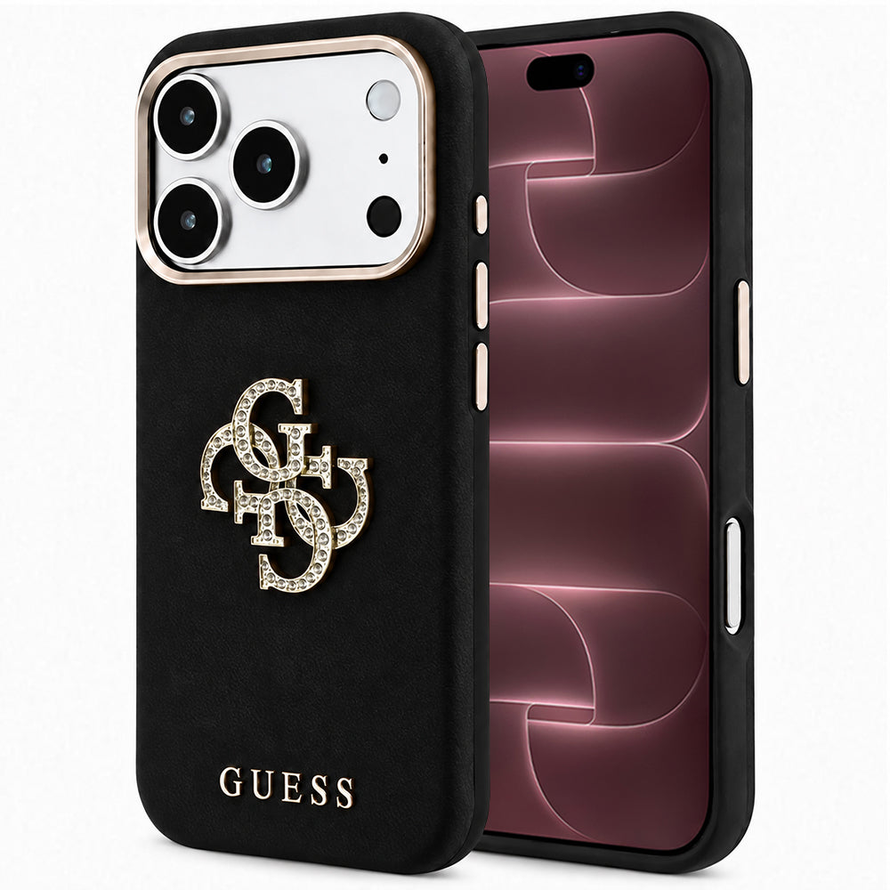 Maska za Apple iPhone 18 Pro Max / 17 Pro Max, Guess, Smooth Big Strass Logo, Crna