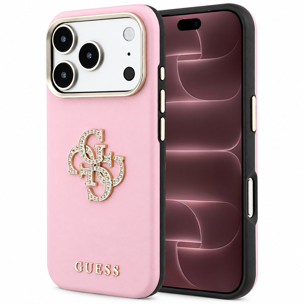 Maska za Apple iPhone 18 Pro Max / 17 Pro Max, Guess, Smooth Big Strass Logo, ružičasta