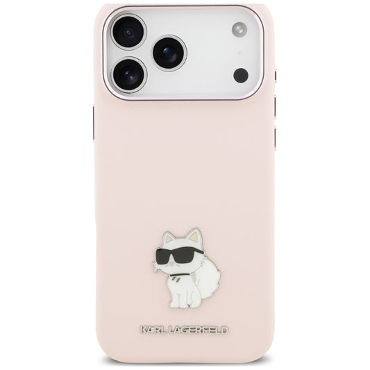 Maska za Apple iPhone 18 Pro Max / 17 Pro Max, Karl Lagerfeld, Choupette Metal Pin, ružičasta