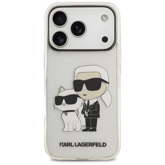 Maska za Apple iPhone 18 Pro Max / 17 Pro Max, Karl Lagerfeld, IML Glitter Karl and Choupette NFT, prozirna