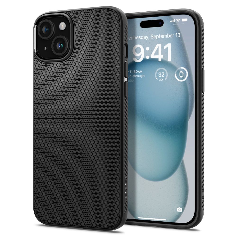 Futrola za Apple iPhone 15, Spigen, Liquid Air Matte, Crna ACS06790