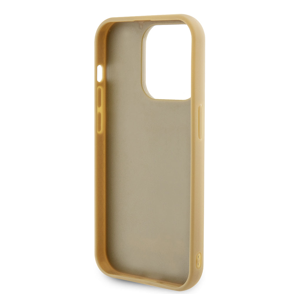Futrola za Apple iPhone 15 Pro, Guess, PU Square Mirror Script Logo, Zlatna GUHCP15LPMSDGSD
