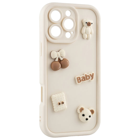 Maska za Apple iPhone 14, OEM, Ultra Trendy 3D Bear, Bež