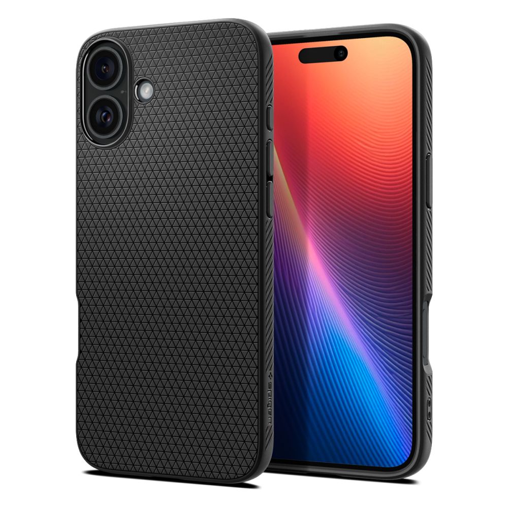 Futrola za Apple iPhone 16, Spigen, Liquid Air, Mat Crna ACS08194
