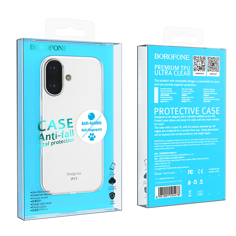 Maska za Apple iPhone 17, Borofone, BI4 Ice, Prozirna